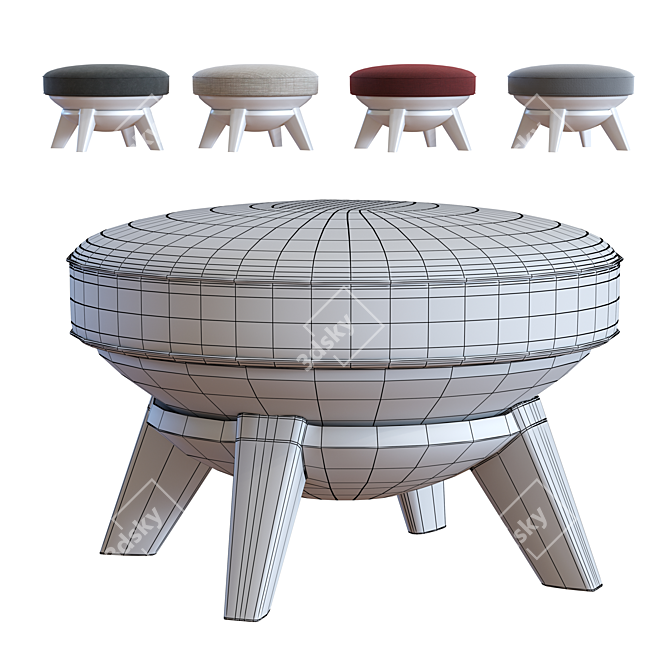 Sway Lounge Seating: Modern Ottoman 3D model image 2