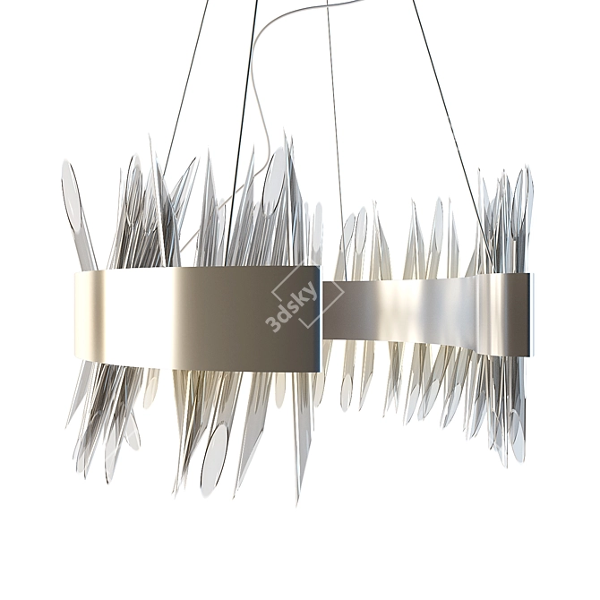 Diagonal Glass Tubes Chandelier 3D model image 1