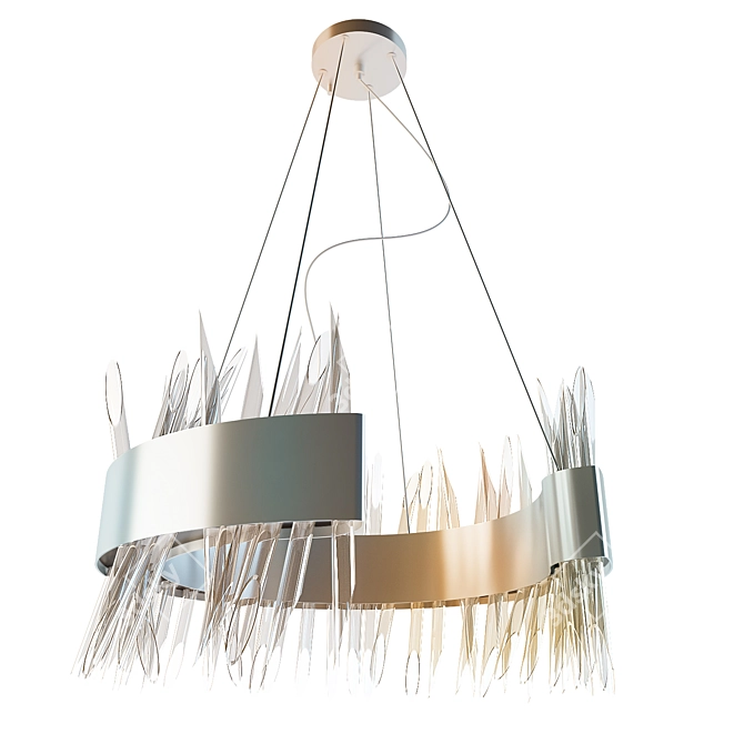 Diagonal Glass Tubes Chandelier 3D model image 2