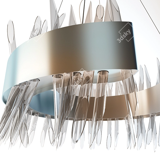 Diagonal Glass Tubes Chandelier 3D model image 3