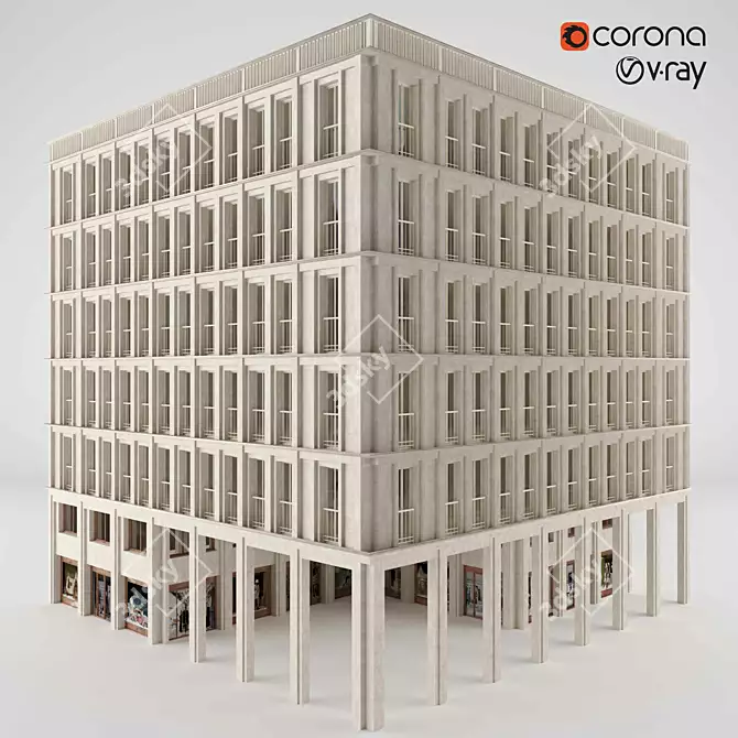 Modern Building 3D Model - High-quality, Optimized 3D model image 1