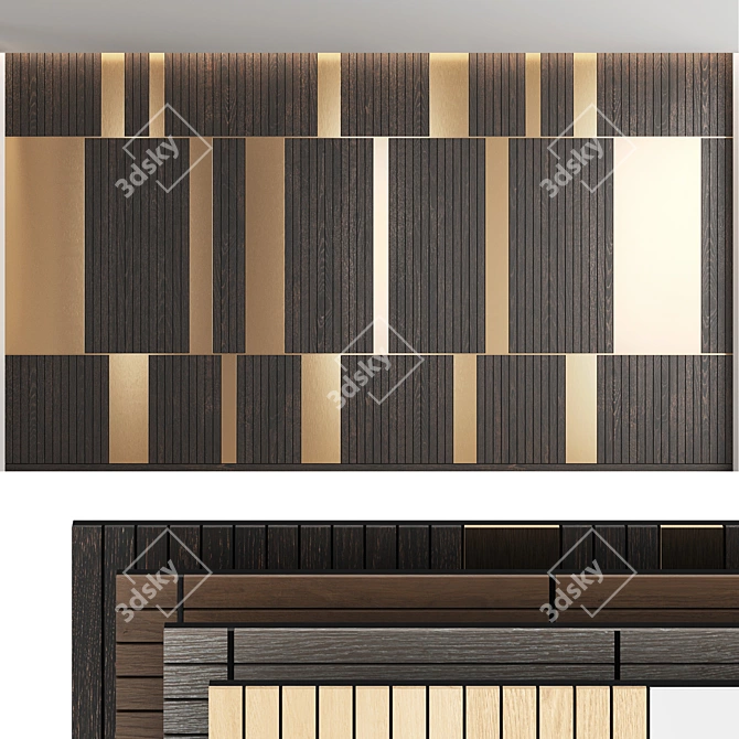 Decorative Wall Panel Set 3D model image 1