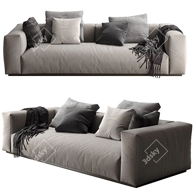 Flexform Lario 8-Part Sofa 3D model image 3