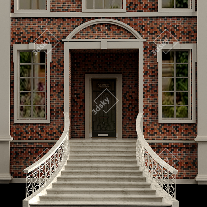 Polygon Brick Building Set 3D model image 2