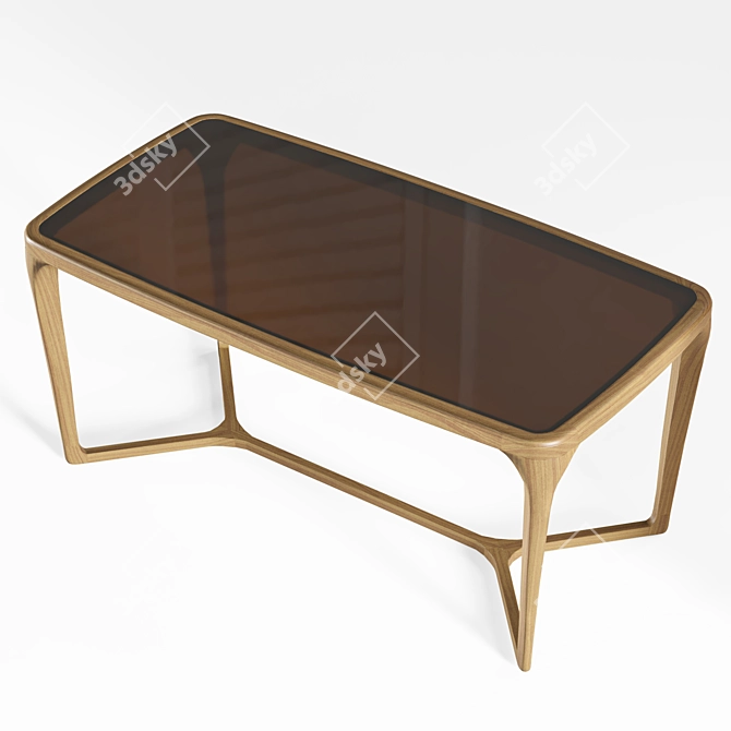 MARS OAK Dining Table: Stylish, Versatile, Durable 3D model image 1