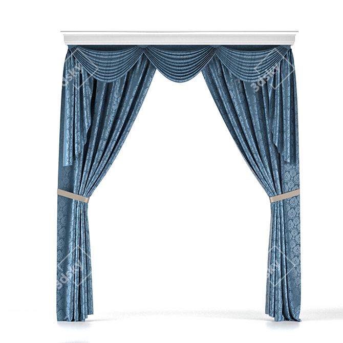 Elegant Drape Curtain 3D model image 1