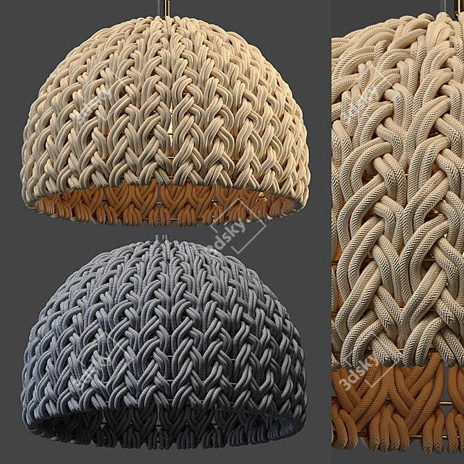 Handcrafted Macrame Pendant Lights 3D model image 4