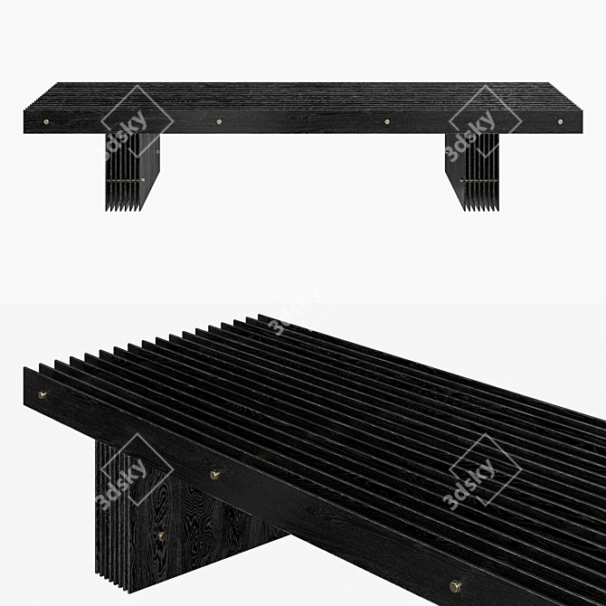 Sleek Grid Bench by Mario Tsai 3D model image 1