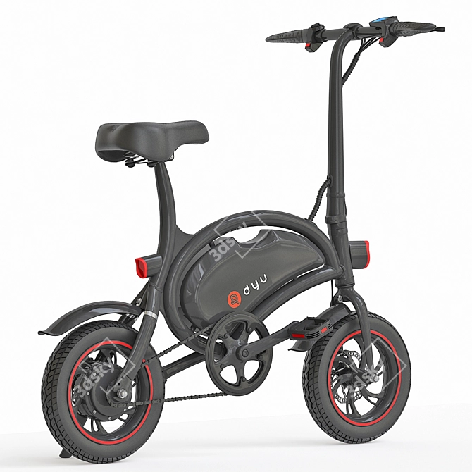 DYU D2 Plus: Foldable E-Bike with Smart Features 3D model image 2