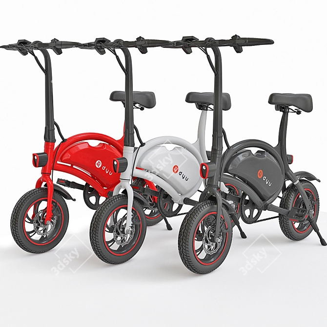 DYU D2 Plus: Foldable E-Bike with Smart Features 3D model image 4