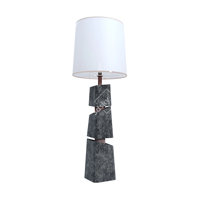 Modern Concrete Floor Lamp 3D model image 2