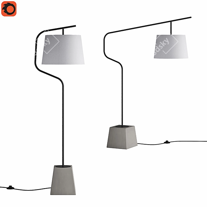 Portland Minimalist Floor Lamp 3D model image 1