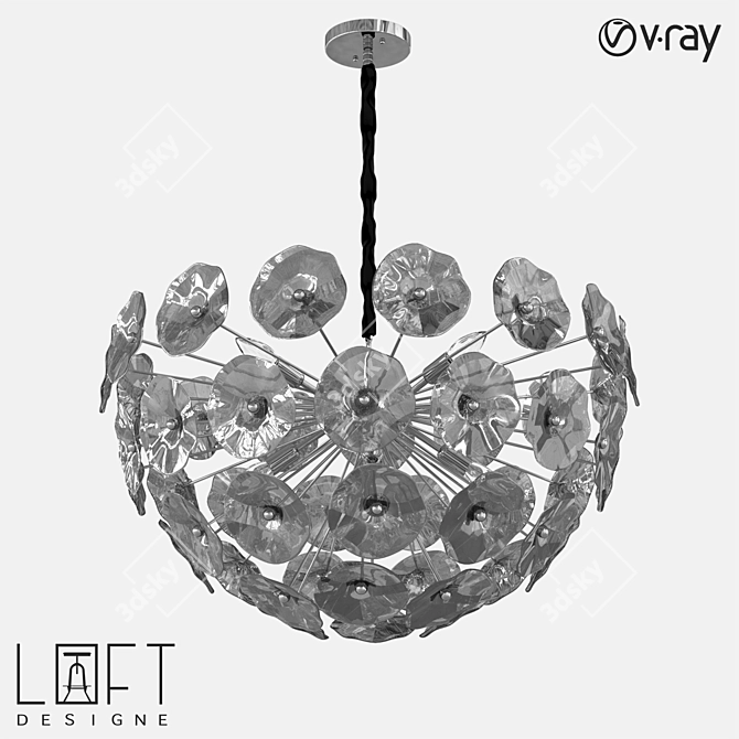 Elegant LoftDesigne Pendant Lamp 3D model image 1