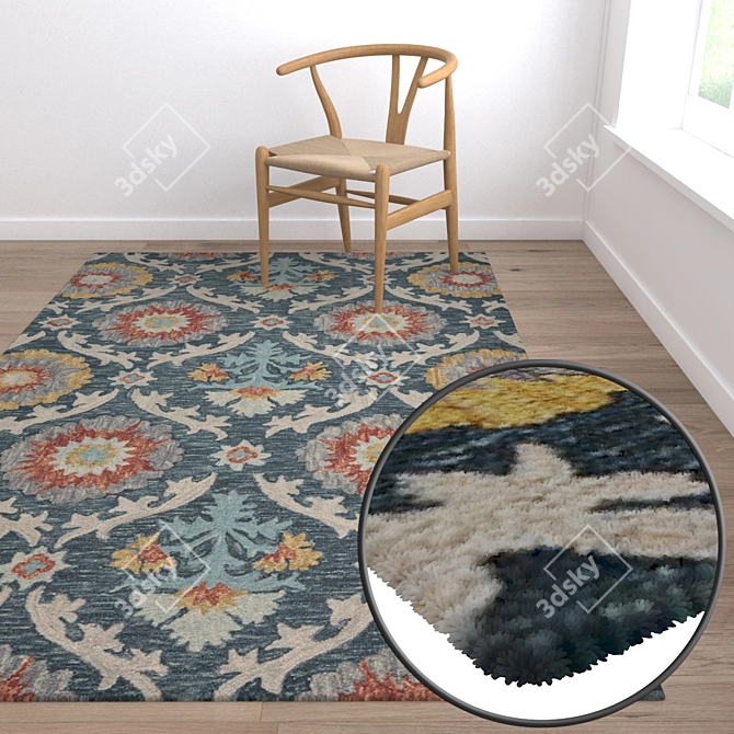 Luxury Carpet Set: High-Quality Textures, 3 Variations 3D model image 5