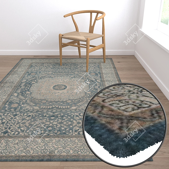 Luxury Carpet Set with High-Quality Textures 3D model image 5