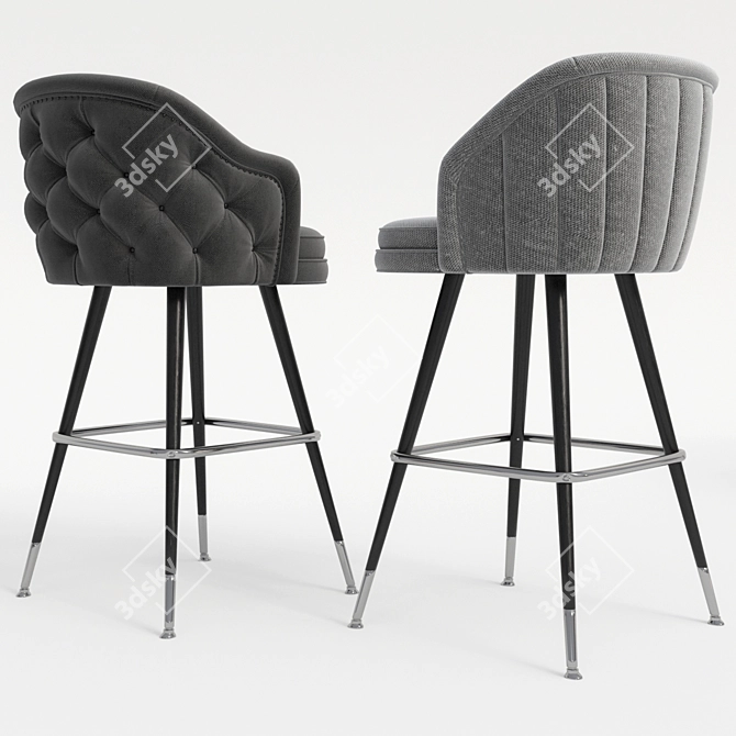 Modern Bar Chair: Sleek Design, High-Quality Materials 3D model image 2