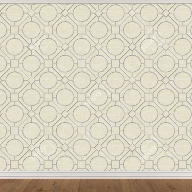 Sleek Wallpaper Set - 3 Color Options 3D model image 2