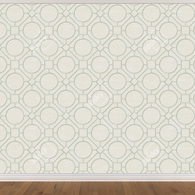 Sleek Wallpaper Set - 3 Color Options 3D model image 3