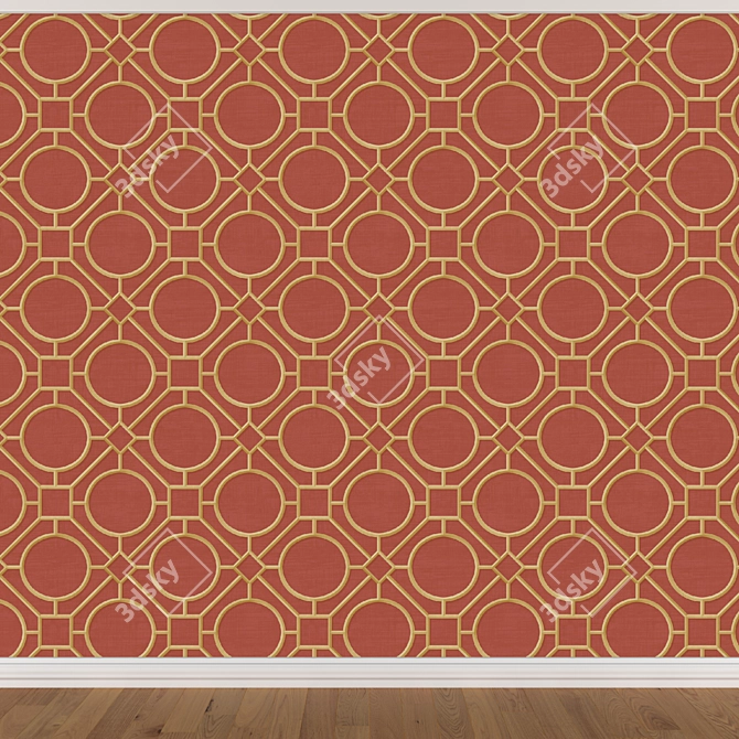 Sleek Wallpaper Set - 3 Color Options 3D model image 4