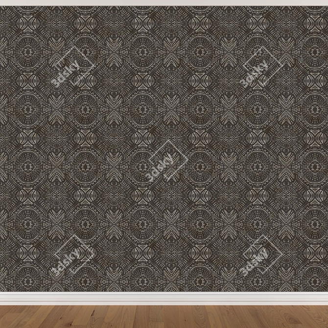 Seamless Wallpaper Set with 3 Colors 3D model image 4