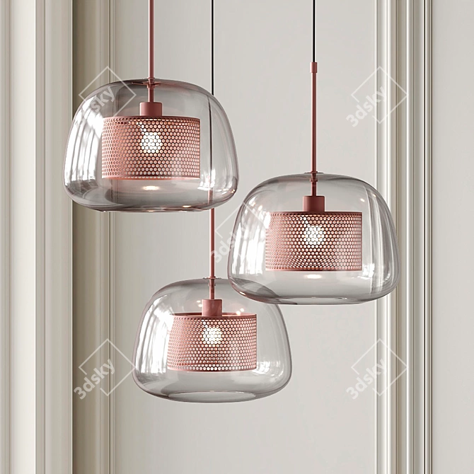 Catch Trio Rose Pendant Lamp 3D model image 1