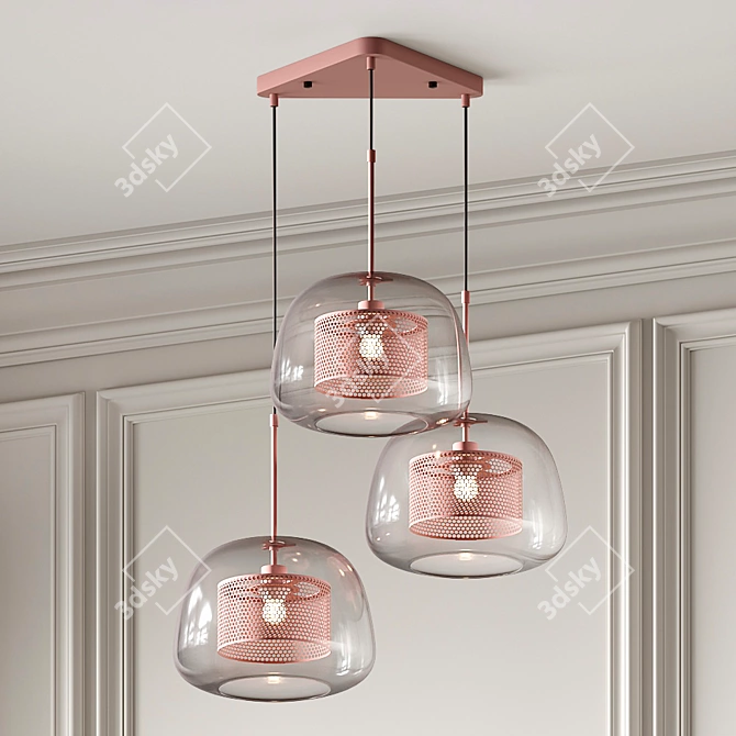 Catch Trio Rose Pendant Lamp 3D model image 3