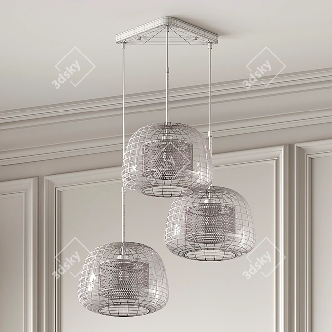 Catch Trio Rose Pendant Lamp 3D model image 4