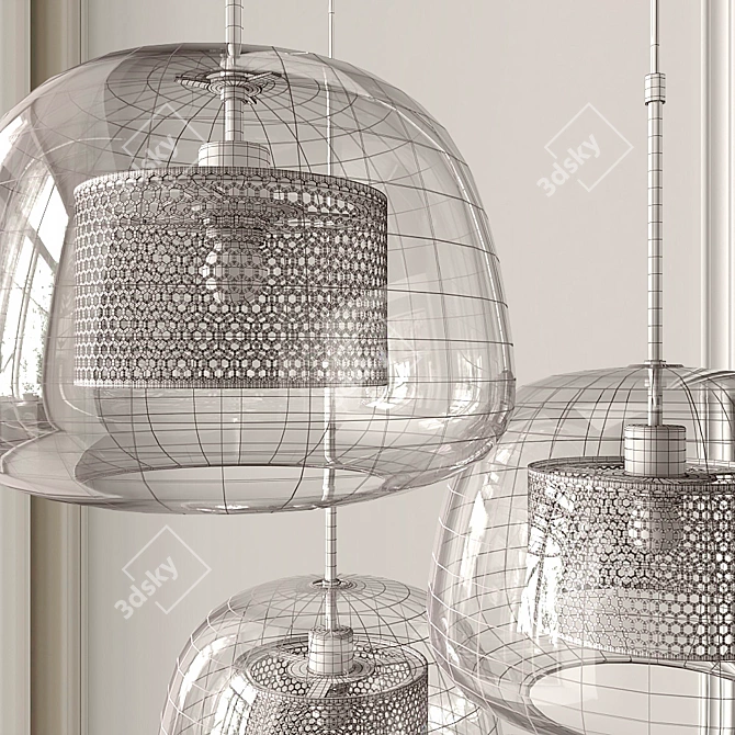 Catch Trio Rose Pendant Lamp 3D model image 5