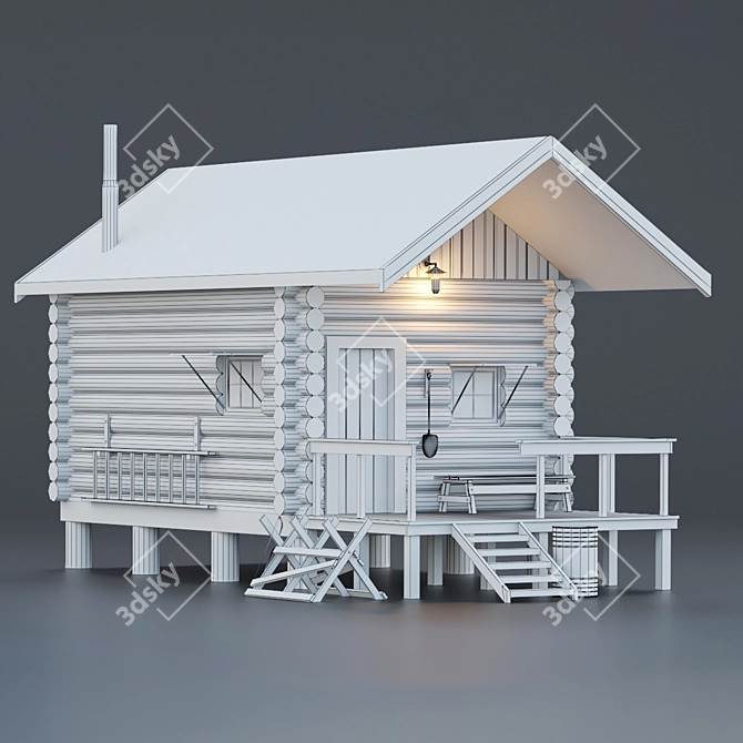 Alaska Mountain Retreat: Authentic PBR Textured House 3D model image 4