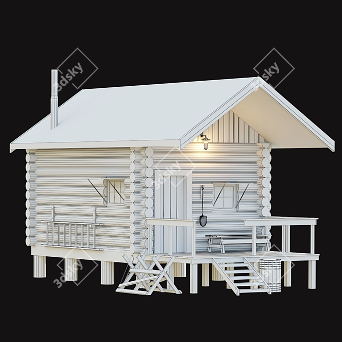 Alaska Mountain Retreat: Authentic PBR Textured House 3D model image 9