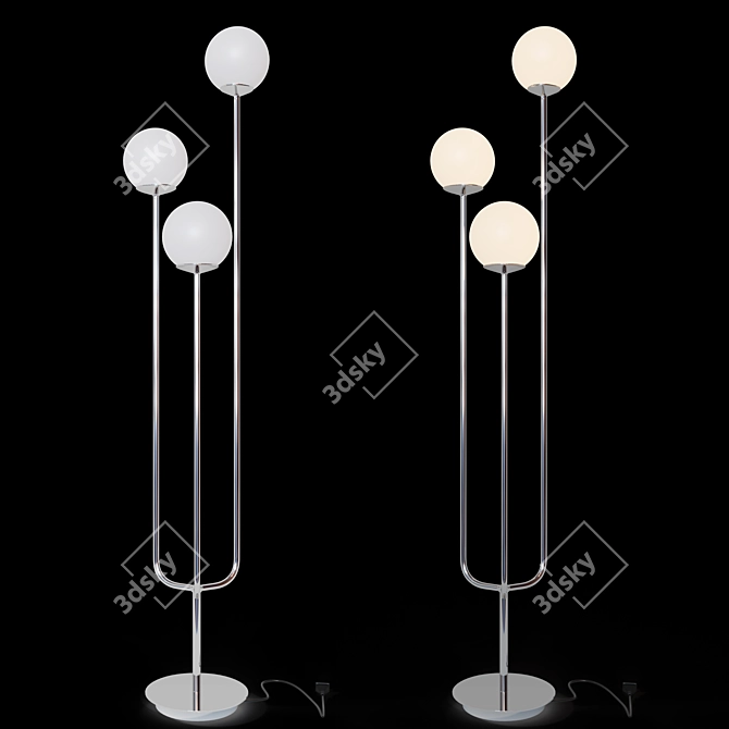 Modern Chrome-plated Floor Lamp 3D model image 1