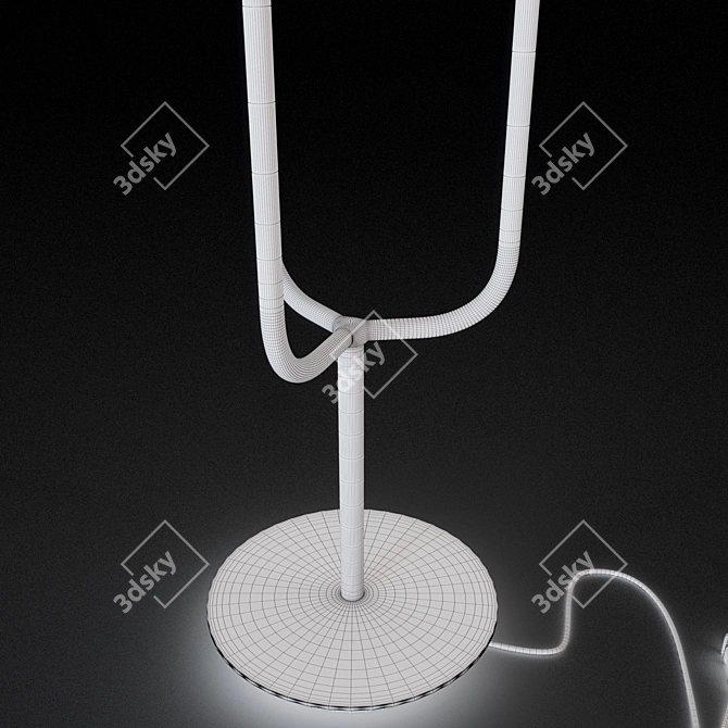 Modern Chrome-plated Floor Lamp 3D model image 3