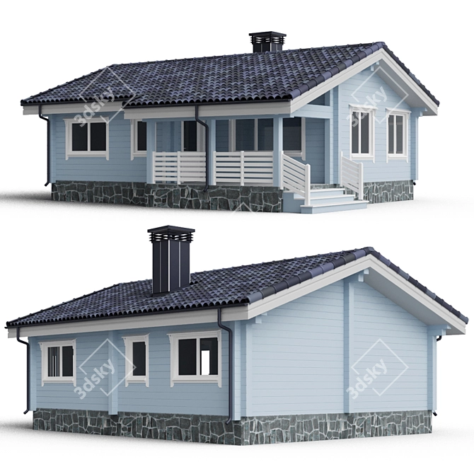 Cozy Log Cabin Retreat 3D model image 1