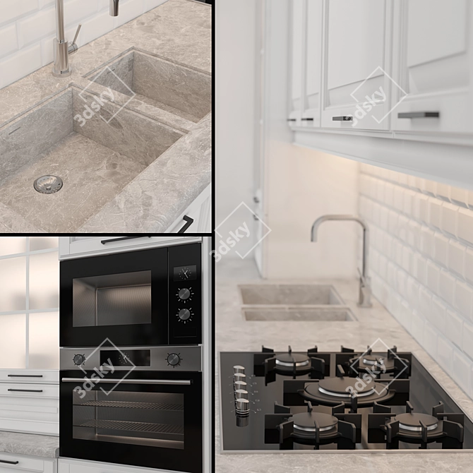 Modular Classic Kitchen: High-Quality Design 3D model image 3