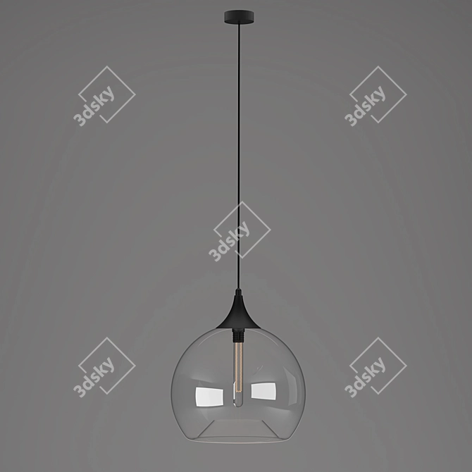 Modern Glass Ceiling Light 3D model image 1