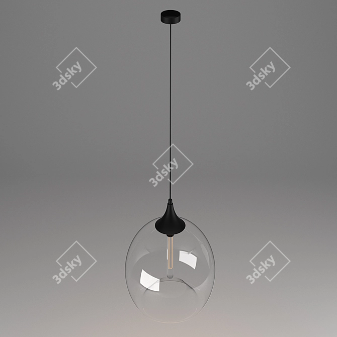 Modern Glass Ceiling Light 3D model image 2