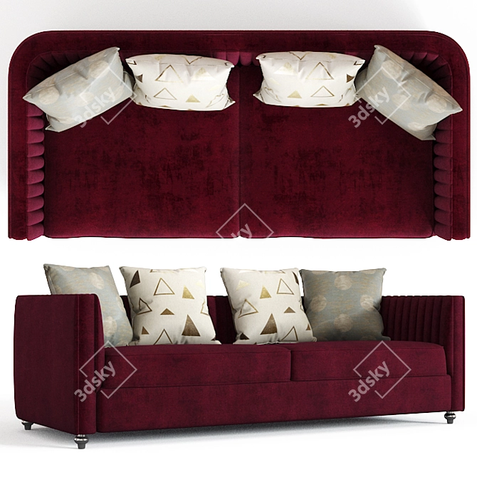 Elegant Schary 3-Seater Sofa 3D model image 1