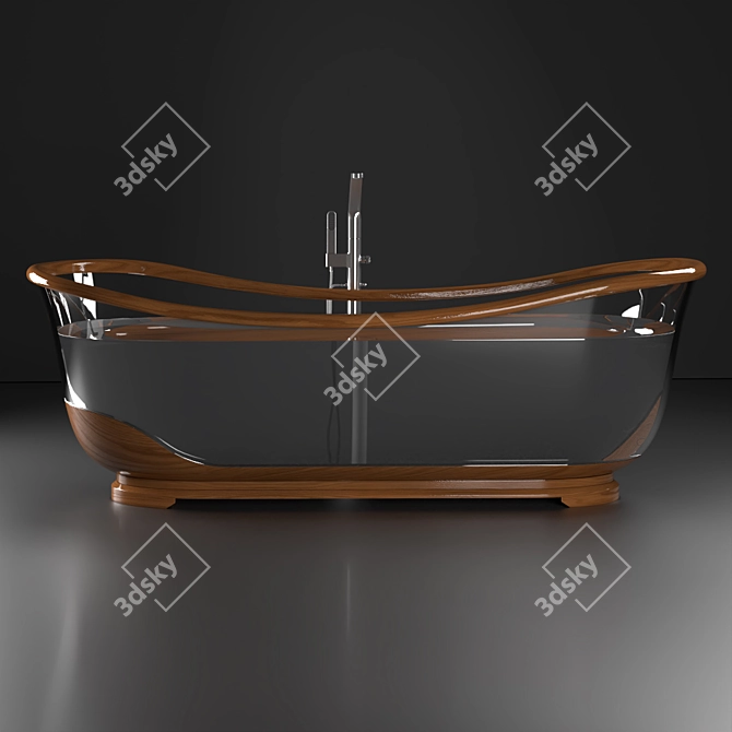 GlassWood Bathroom - Stylish and Durable 3D model image 2