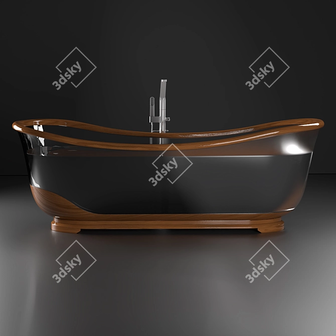 GlassWood Bathroom - Stylish and Durable 3D model image 3