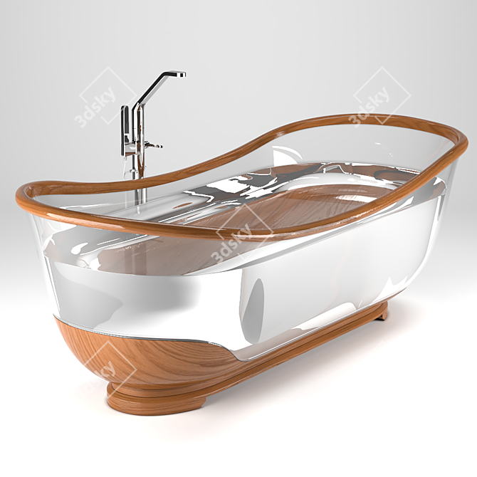 GlassWood Bathroom - Stylish and Durable 3D model image 7