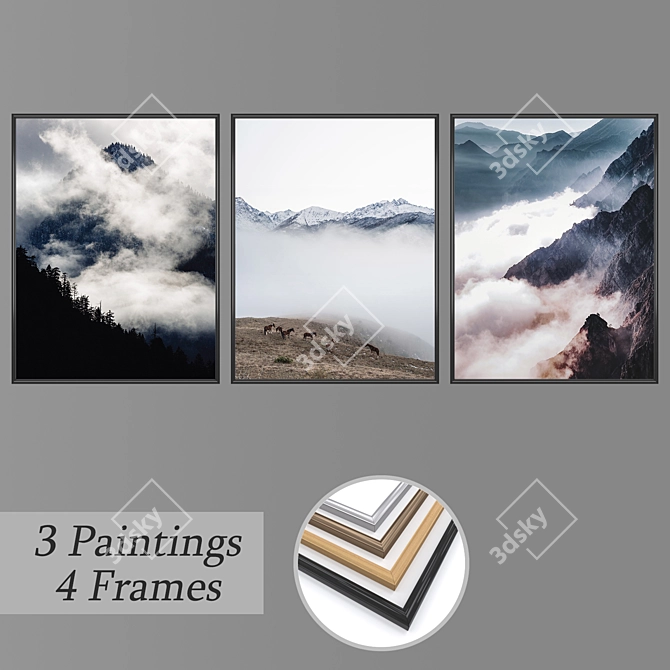 Elegant Wall Art Set 3D model image 1