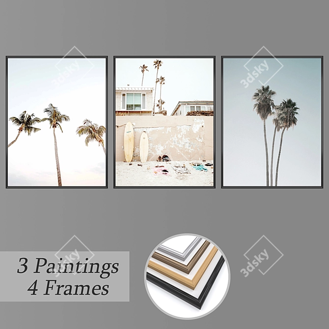 Elegant Wall Art Set: No. 891 3D model image 1