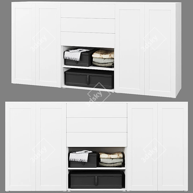 IKEA OPHUS Combination Wardrobe 3D model image 4