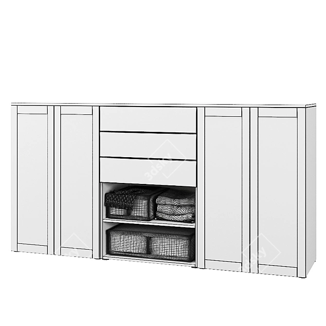 IKEA OPHUS Combination Wardrobe 3D model image 5