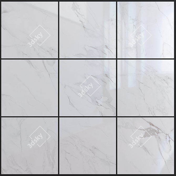 Elegant Bianco Marble Set 3D model image 1