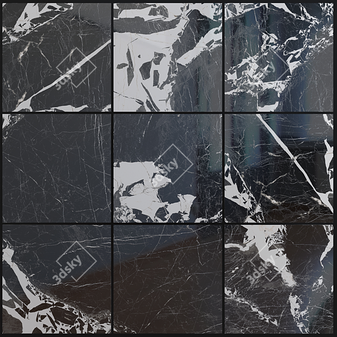 Moonlight Black Marble Set 3D model image 1