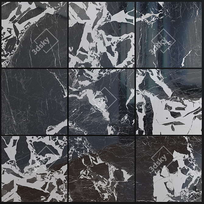 Moonlight Black Marble Set 3D model image 1