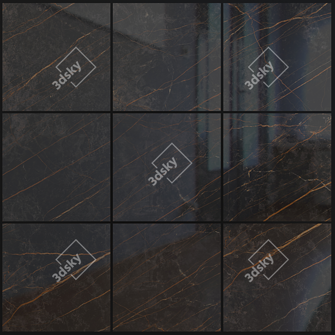 Black Marble Set: Multi-texture, High-definition 3D Render 3D model image 1