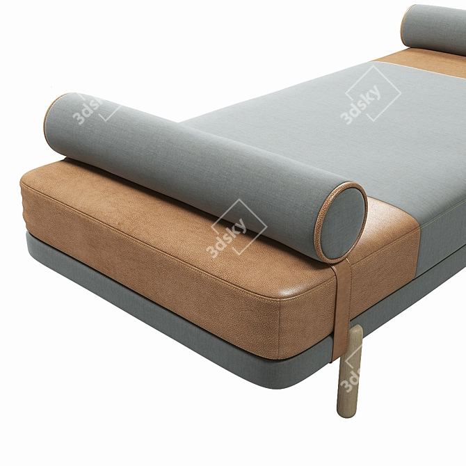 Nordic Tan Leather Assim Daybed 3D model image 2