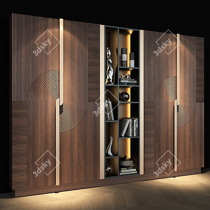 Here is the translated description: Шкаф мебель_071

And here is the short unique title: Modern Grey Cabinet 3D model image 2